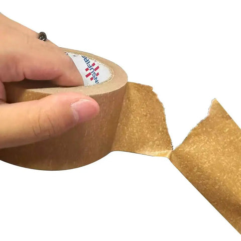 Hand tearing Eco Friendly Brown Kraft Paper Packaging Tape, Tough As Nails Heavy Duty Biodegradable Sealing Tape, Writable And Easy Tear By Hand, 2 Inch By 30 Yards, 6 Rolls Total 180 Yards For Moving, Shipping, And Storage.