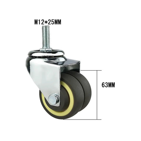 Five Piece Rollerblade Caster Wheels Featuring Smooth Tpe Rubber Rollers Quick M8 M10 M12 Stem Swap heavy-duty caster with dual rubber wheels.