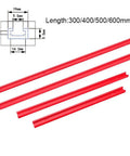 Pro Grade Heavy Duty Aluminum T Track Miter Jig For Woodworking, Red finish, 300 to 600mm, durable alloy build, shown with dimensions
