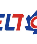 Colorful industrial-themed logo with blue and red elements on a white background