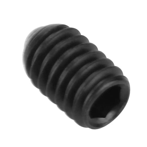 Ten Piece M4mm Hex Socket Ball Spring Plungers Crafted From Rock Solid Carbon Steel For No Hassle Installation And Tight Pressure Positioning On Any Project You Take On, close-up of black hex socket plunger.