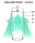 Adjustable Lamp Shade Harp Holder Kit for 7 to 10 inch lamps with three eighths UNO fitter and tall silver bracket.