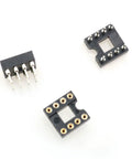 DIP IC Socket 2.54mm Pitch 8 Pin 2 Row Soldering Adapter Pack Of 20 For Prototyping And Repairs with black and silver finish