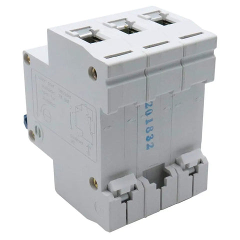 3P 40A Miniature Circuit Breaker For DIN Rail Mount Thermal Magnetic Trip AC 400V Visual Trip Indicator Flame Retardant PC Shell