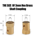 4 Pack Hex Couplers With 4mm Bore Brass Shaft Couplings For RC Cars And Model Motors, Durable Shaft Linkage Reducing Vibration At High Speed, Includes 8 M4 Screws And 2 Hex Wrenches For Quick Install. 3mm hex brass shaft coupling dimensions