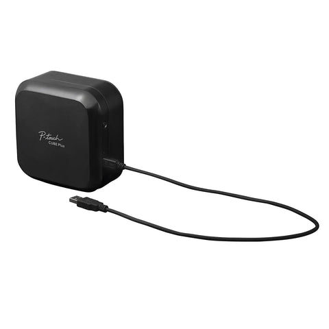 P-Touch CUBE Plus Bluetooth Label Maker PT-P710BT, portable printer with USB cable, black, compact design for mobile printing