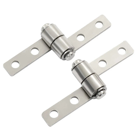 Premium Large 360 Degree Rotation Torque Hinge Set Smooth Zero Friction Swing Heavy Duty Left Right Pair Quick Install Screen Hardware Built Tough To Glide Like Butter, showing steel hinges with mounting holes.