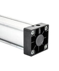 Close-up of No Nonsense Heavy Duty Double Acting Pneumatic Air Cylinder with 250 mm bore, showing metal body and end cap.