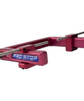 Low Profile Double Side Cnc Milling Vise Stop With Rotating Arm For 6 Inch Jaws Hardened Steel Workholder in red color.