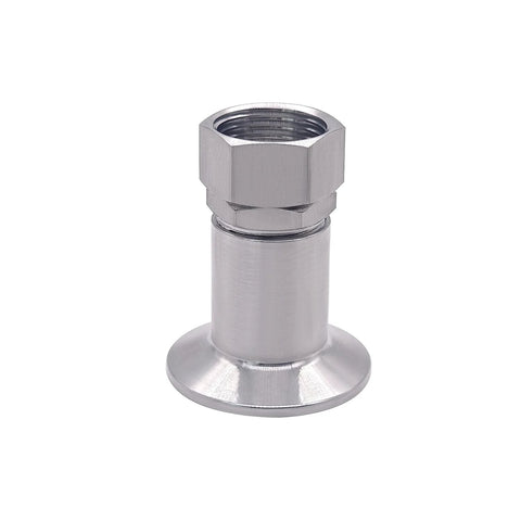 Beduan stainless steel tri-clamp hose adapter, 1.5 TC to 3/4 GHT female garden hose connector, front view