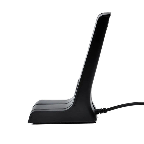 Side view of KMC-9C Desktop Microphone for Kenwood Mobile Radios with 8 Pin Plug focusing on base and cord connection