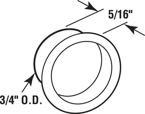 Diagram of Solid Brass Sliding Closet Door Finger Pulls For Bypass Doors, Easy Grab 3/4 Inch To 1-3/4 Inch Thick, 5/16 Inch deep