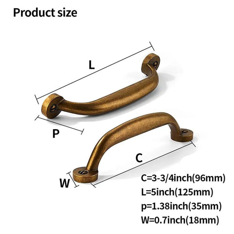 Heavy Duty Solid Zinc Alloy Antique Brass Cabinet Pulls Vintage Aged Finish For Kitchen Bathroom Cabinetry Vanities Tough As Nails Drawer Handles Real American Hardware 2 Pack with size details