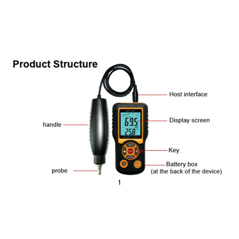 Split Type Digital Vibration Meter With LCD Display, Vibrometer And Vibration Analyzer For Measuring Vibration Speed, Acceleration And Displacement, Pro Grade Portable Vibration Tester For Mechanical, Electrical, Aerospace And Industrial Applications, split probe handle