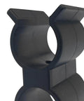 Heavy Duty Double Port Pipe Clamp Clips, 6.25 Cm Long, Fits 22mm And 25.4mm Tubes; black nylon clamp close-up