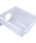 White plastic sink insert with drainage holes