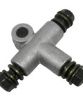 Hydraulic Brake Hose T Connector Aluminum Alloy Oil Tube Coupler for Motorcycles ATVs Scooters Dirt Bikes and Mopeds, silver part