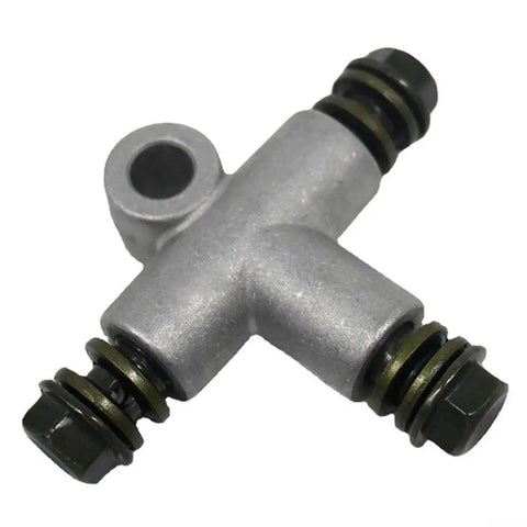 Hydraulic Brake Hose T Connector Aluminum Alloy Oil Tube Coupler for Motorcycles ATVs Scooters Dirt Bikes and Mopeds, silver part