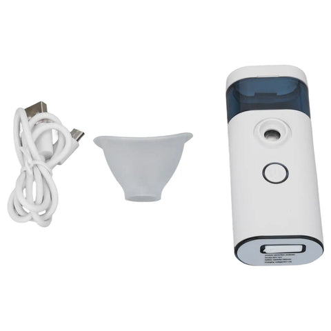 Portable Eye Hydration Mister With USB Rechargeable Power, fine atomizer and USB cable, travel essential for daily use