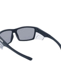 Heavy Duty Boss Level Safety Bifocal Glasses With Rugged Side Shields Kickass Impact Resistant ANSI Certified Eye Gear Smoke Lens Tough Black Frame, side view.