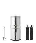 Gravity-Fed Water Filter System With Two High-Capacity Filtration Elements and Deluxe 7-Inch Stainless Steel Water View Spigot