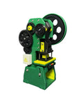 Dope 3D Printed Electric Punch Press Model With Motorized Gear Drive, Compact Plastic Build, Fully Assembled, Stainless Steel Screws, Integrated Control Module, Stable Base, USB Powered, 7x7x18cm, front view