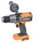 Beast Mode 18V Brushless Cordless Hammer Drill Driver featuring black chuck and orange grip for heavy-duty projects.