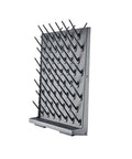 52 Peg Wall Mounted Lab Glassware Drying Rack Sturdy PP Design Adjustable Desktop Drainage Station For Education And Cleaning Equipment Super Solid Setup side view with multiple pegs.