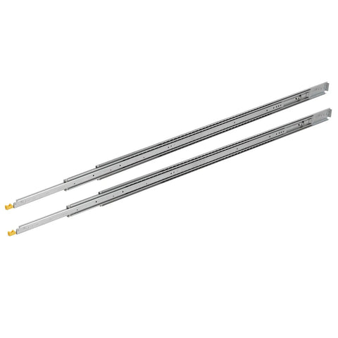 Built Tough Heavy Duty Drawer Slides With Lock, 76 Inch Side Mount Cabinet Runners, Quiet Smooth Glide, steel construction.