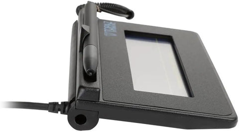 Compact Siglite Signature Pad With Usb Plug And Play Setup For Quick Pc Signing Sleek Gray Silver Style with pen and cable.