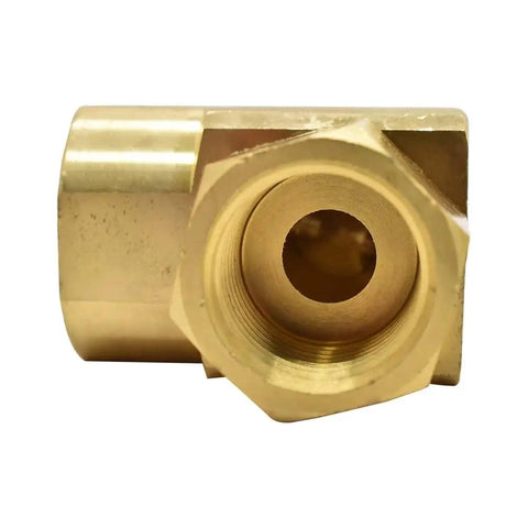Half Inch NPT Female Brass Swivel Assembly For HSR90 Hose Reel 360 Degree Rotation Keeps Hose From Kinking And Twisting No Fuss Built Tough With Durable Brass Construction For Long Lasting Performance brass fitting, front view