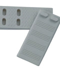 Slim Door Stopper Wedge For Bottom Of Door Non Scratch Rubber Holder with textured surface, gray, slip-resistant, pack of two.