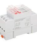 Side view of Programmable Digital Timer Switch 85 To 265V 30A with LCD Countdown Display, LED Indicators, DIN Rail Mount