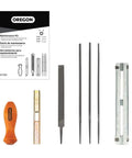 Universal Chainsaw Sharpening Kit With 5/32 Inch Round File, 3/16 Inch Round File, 7/32 Inch Round File, 6 Inch Flat File.