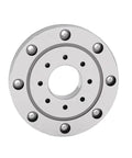 Beefy Cross Roller Bearing Built Tough For Robotics Machine Tools And Industrial Turntable Rotations High Precision Workhorse RU228 G XUUCC0P5 Replacement Units round top view with bolt holes.