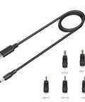 Type C To DC 9V PD Fast Charging Cable with 0 To 3A Output for Arduino Uno R3 Mega, featuring five DC tips for various devices.