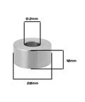 8Pcs 304 Stainless Steel Spacer Sleeves M8 Unthreaded Bushings Gaskets ID 8.2 X OD 20mm, Height 10mm dimensions diagram