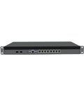 Back view of Badass Xeon E5 2680 V4 Firewall Appliance with Dual Sfp28 Ports and Eight Ethernet Interfaces.