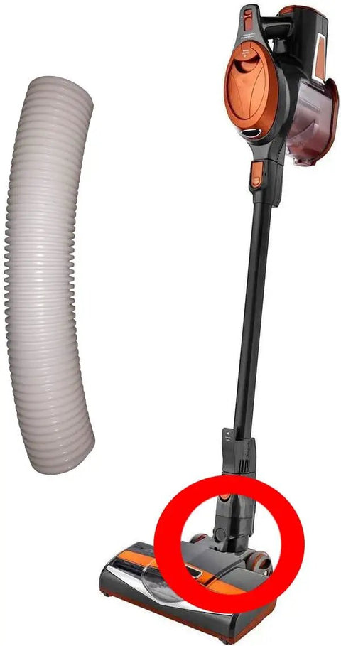 Replacement Lower Nozzle Hose For Rocket HV301 Upright Vacuum White Fits HV301 HV301-26 HV324 HV322 HV381 next to vacuum.
