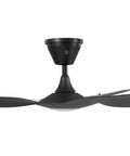 Real McCoy Sixty Inch Smart Outdoor Ceiling Fan With Remote For Indoor And Covered Patio Wet Rated Coastal Build Saltwater And Rust Resistant Matte Black top view showing modern design and blades.