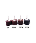 Four Piece Nonwoven Abrasive Buffing Wheel Set For Drills And Angle Grinders With 120 180 320 And 600 Grit Polishing Wheels