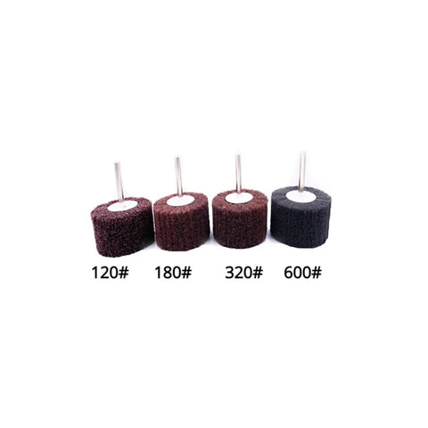Four Piece Nonwoven Abrasive Buffing Wheel Set For Drills And Angle Grinders With 120 180 320 And 600 Grit Polishing Wheels