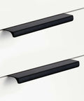 Sleek Black Aluminum Furniture Handles Set for kitchen, bathroom, and garage cupboards; 600mm long, two pack, rust proof