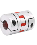 Heavy Duty Aluminum Elastic Shaft Coupler Pumping Out Serious Torque With Exact Keyway Alignment, featuring red flexible jaw.