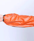 Dope Heavy Duty Waterproof And Oilproof Pvc Arm Sleeves For Kitchen Grunt Work And Mechanic Jobs With Reusable Protective Oversleeves, orange arm sleeve displayed.