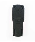 No Sweat Wall Scanner And Stud Finder With Live Wire Detection Wood Metal Detector featuring LCD screen, black and red handheld device.