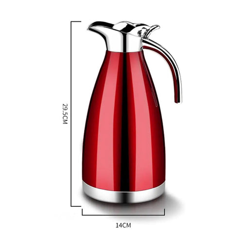 Built Tough Stainless Steel Insulated Coffee Mug Featuring Ice Cold Grip Handle And Leak Proof Silicone Cap Double Wall Vacuum Tumbler in red, 29.5cm tall.