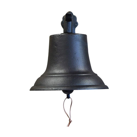 Rustic Cast Iron Doorbell For Homes Large Outdoor Door Bell For Entry Kitchen And Dinner Bell Black No Battery Chime Weatherproof Durable Exterior Bell 19.3 By 11.8 By 13 Inches hanging on wall mount