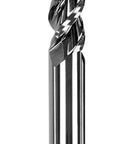 Solid Carbide End Mill With Three Flutes And U-Shaped Design For Aluminum Copper Plastic Wood Fiberglass High Feed Machining 14mm Diameter By 100mm Length Tungsten Steel Tool viewed from the side.