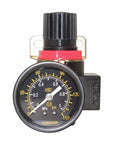 Front view of 3/8 NPT Air Compressor Regulator Combo With Manual Drain And Bracket PSI Gauge, Lightweight Regulator.